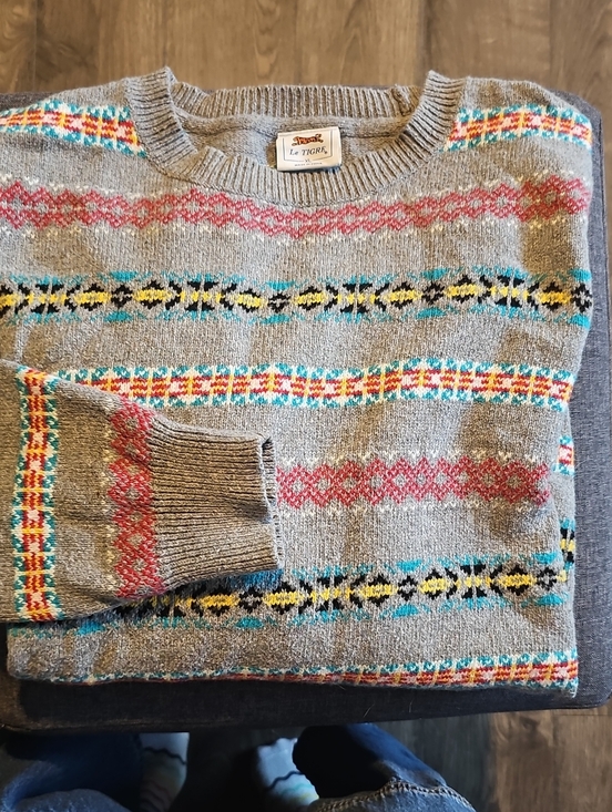 Le Tigre Other - Le Tigre Gray Crewneck Sweater Grand Isle Xlarge 1990's Men Bohemian